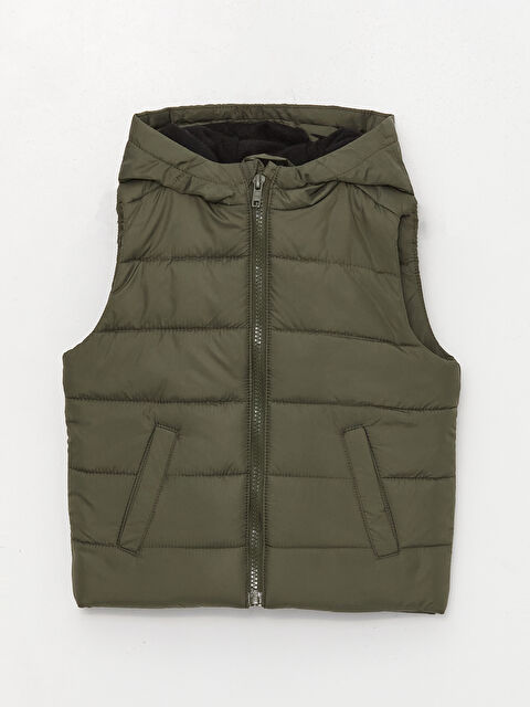 LCW baby Kapüşonlu Erkek Bebek Şişme Fermuarlı Yelek - W3J971Z1-JYU