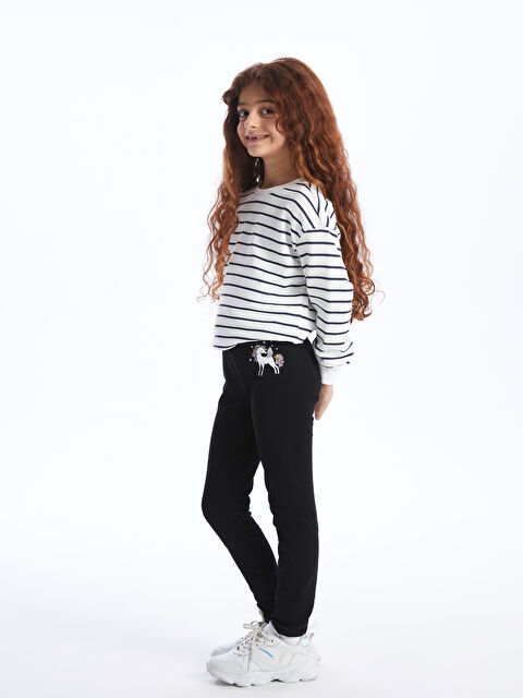 LCW Kids Beli Lastikli Baskılı Kız Çocuk Tayt - W3J980Z4-CVL