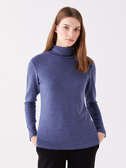 LCWAIKIKI Basic Balıkçı Yaka Düz Uzun Kollu Kadın Bluz - W3J981Z8-L9C