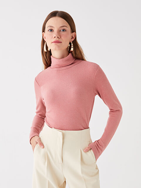 LCWAIKIKI Basic Balıkçı Yaka Düz Uzun Kollu Kadın Bluz - W3J981Z8-LBY