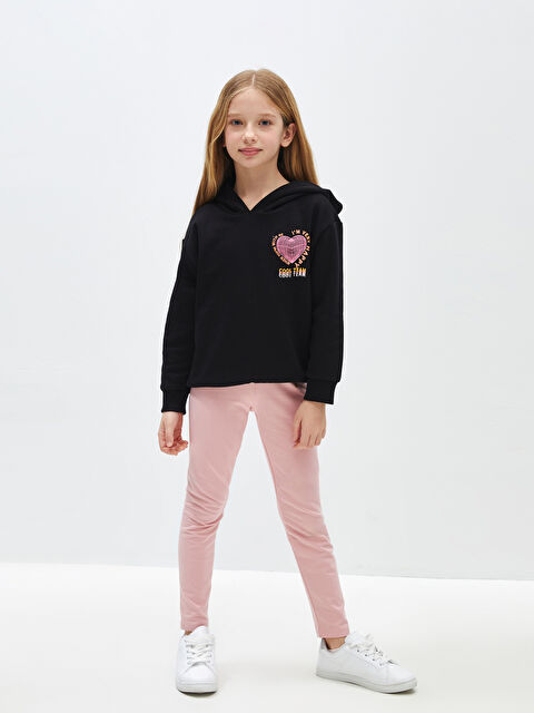 LCW Kids Beli Lastikli Baskılı Kız Çocuk Tayt - W3JB84Z4-FGV