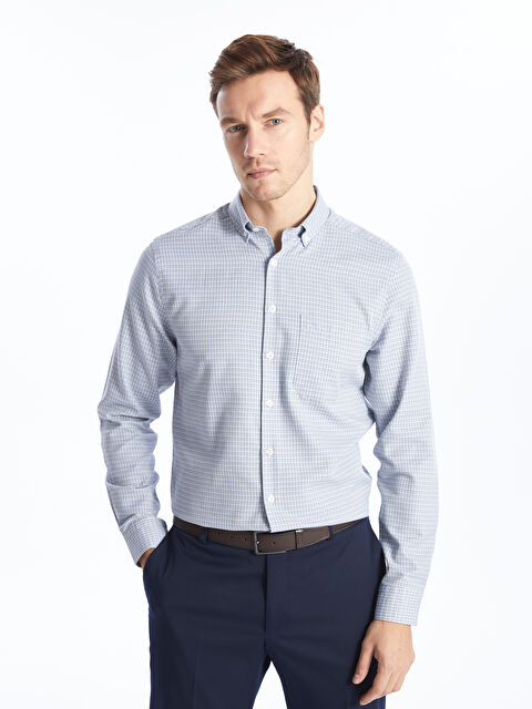 LCW BUSINESS Regular Fit Uzun Kollu Erkek Gömlek - W3JF00Z8-LMK