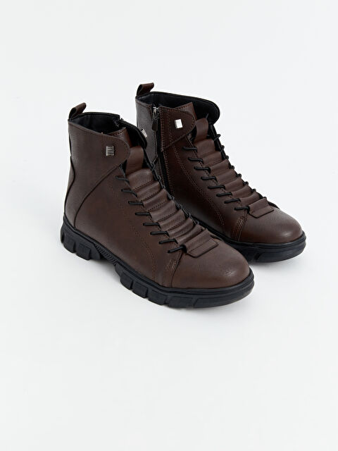 LCW STEPS Bağcıklı Deri Görünümlü Erkek Bot - W3JG12Z8-S4L