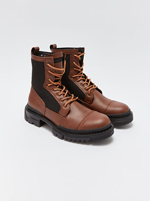 LCW STEPS Bağcık ve Fermuarlı Deri Görünümlü Erkek Bot - W3JG38Z8-S4L