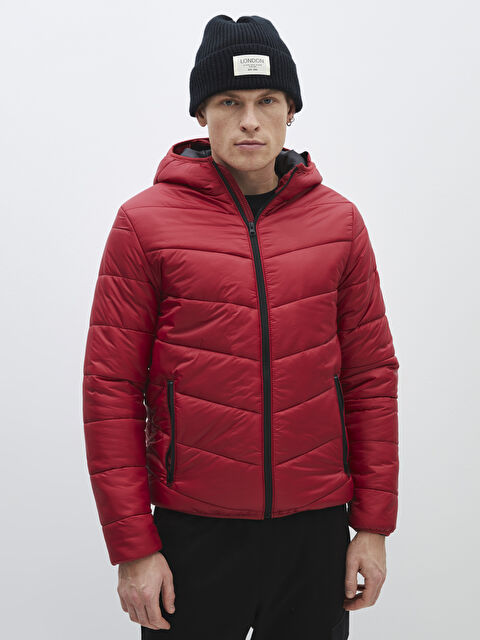 XSIDE Slim Fit Kapüşonlu Erkek Şişme Mont - W3JG88Z8-RTG