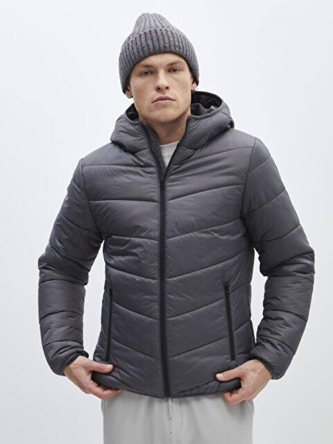 XSIDE Slim Fit Kapüşonlu Erkek Şişme Mont - W3JG88Z8-VZ8