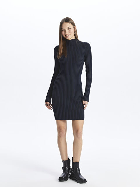 XSIDE Dik Yaka Düz Uzun Kollu Elbise - W3JN20Z8-Y5G