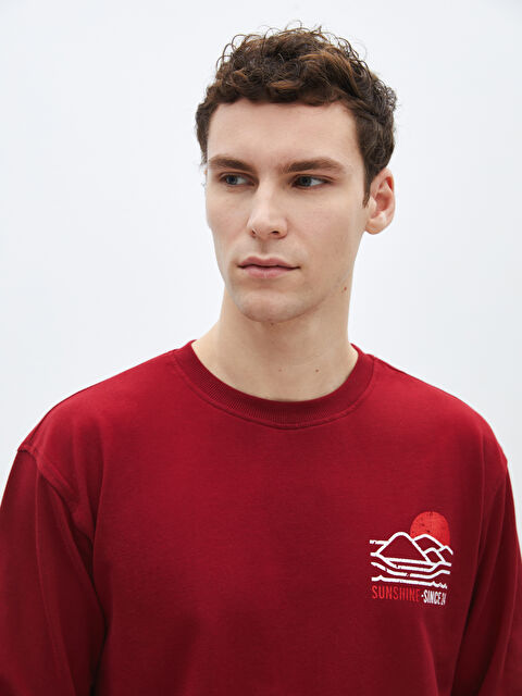 CALİMERA MODA Bisiklet Yaka Uzun Kollu Baskılı Erkek Sweatshirt - W3JN36Z8-HPB