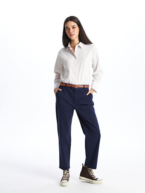 LCW Vision Beli Kemerli Havuç Kesim Kadın Pantolon - W3JO70Z8-YA6