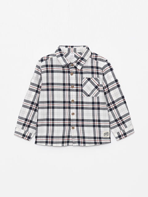 LCW baby Uzun Kollu Ekose Desenli Erkek Bebek Gömlek - W3JT57Z1-LLX