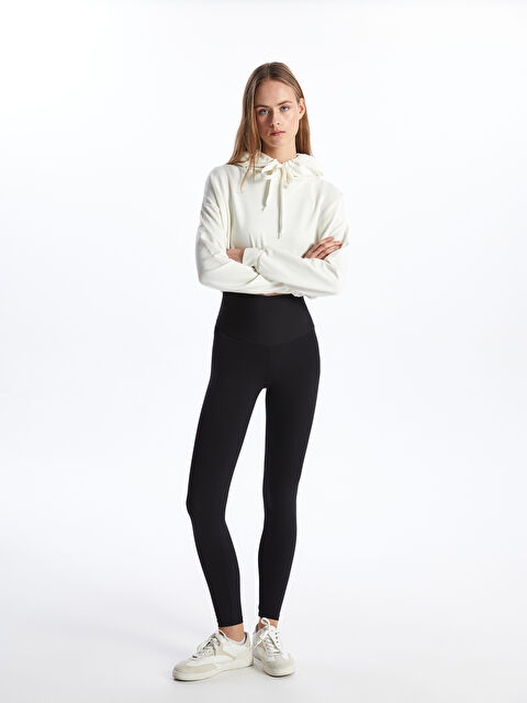 LCW Vision Kadın Beli Lastikli Ekstra Dar Fit Düz Tayt - W3JU21Z8-CVL