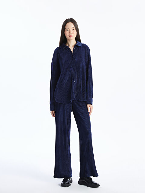 LCW Vision Beli Lastikli Düz Geniş Paça Kadın Pantolon - W3JV00Z8-Y5G