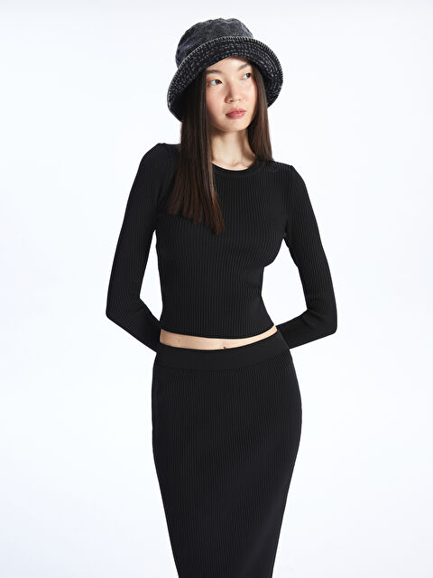 LCW Vision Bisiklet Yaka Düz Uzun Kollu Kadın Triko Kazak - W3K174Z8-CVL