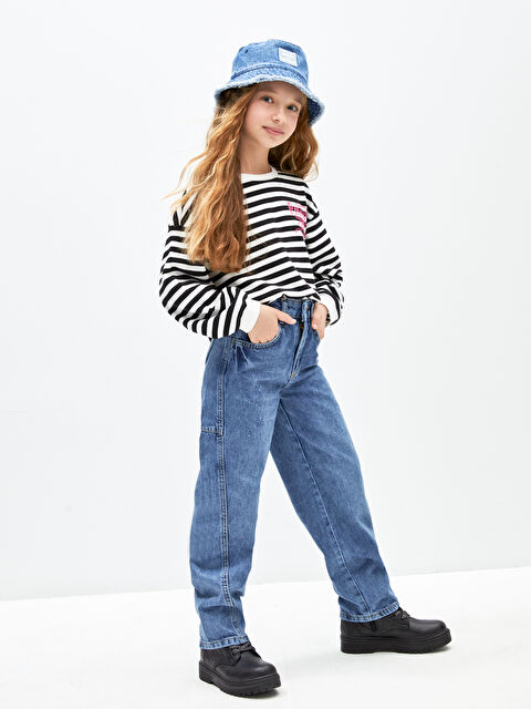 LCW Kids Balon Fit Kız Çocuk Jean Pantolon - W3K308Z4-H45