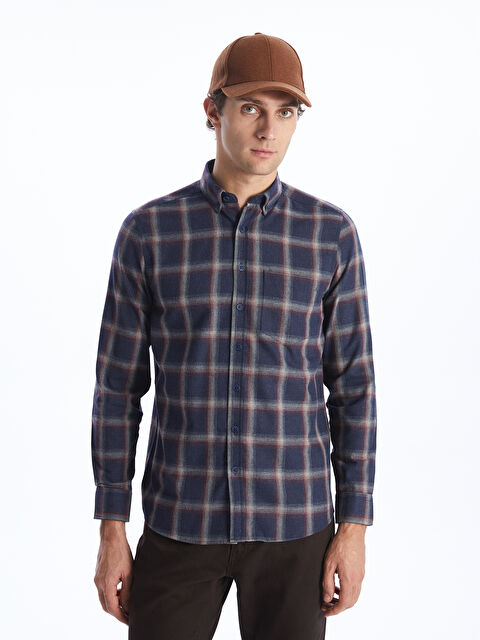 LCWAIKIKI Classic Regular Fit Uzun Kollu Ekose Gabardin Erkek Gömlek - W3K376Z8-LN6