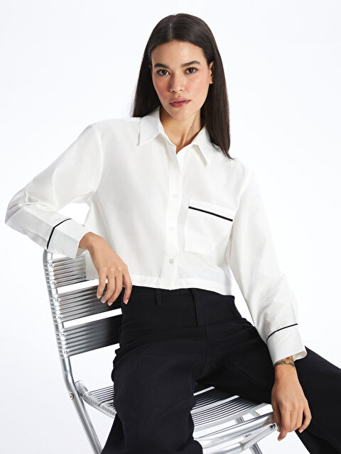 LCW Vision Düz Uzun Kollu Kadın Gömlek - W3K446Z8-Q6K