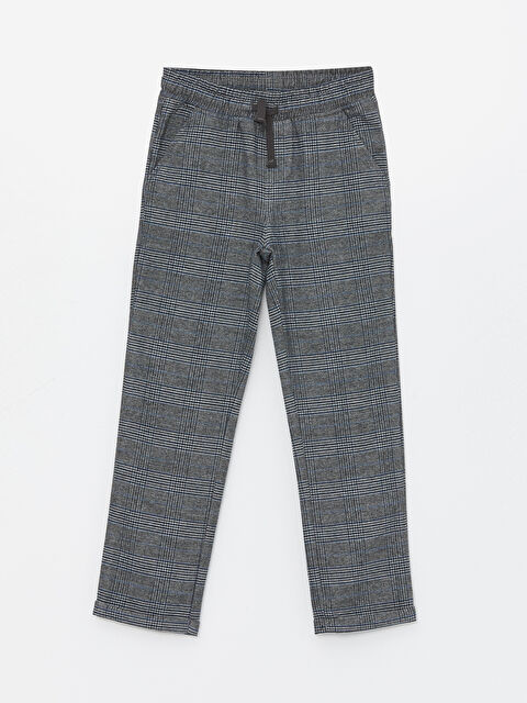 LCW Kids Elastic Waist Plaid Boys Pants - W3K571Z4-LMK