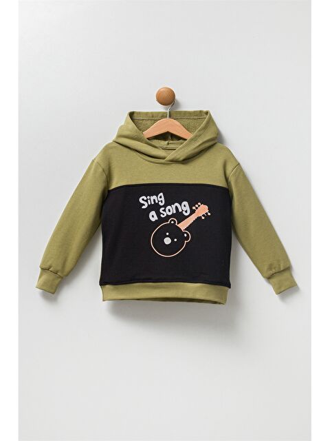 Pija Pija Uzun Kollu Baskılı Erkek Bebek Hoodie - W3K966Z1-GXF