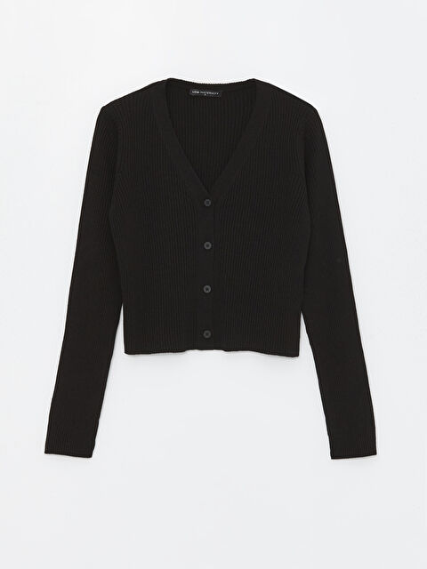 LCW Comfort V Yaka Kadın Triko Hırka - W3KD39Z8-CVL