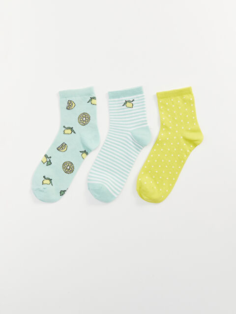 LC WAIKIKI Desenli Kadın Soket Çorap 3'lü - W3KH87Z8-10N