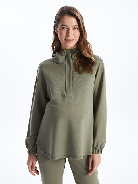 LCWAIKIKI Maternity Düz Uzun Kollu Hamile Hoodie - S40019Z8-S9N