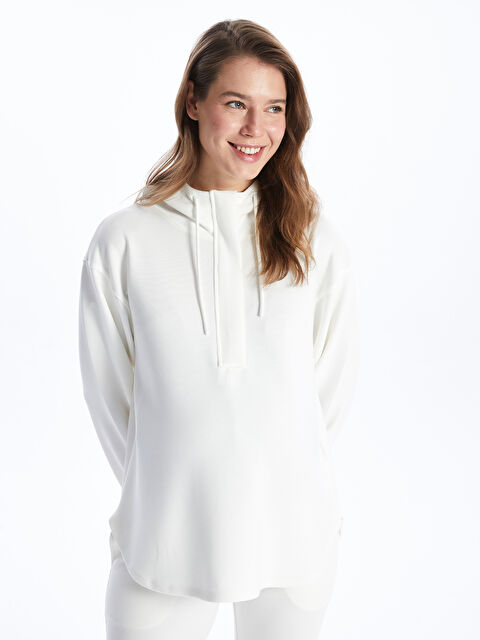 LCWAIKIKI Maternity Düz Uzun Kollu Hamile Hoodie - S40019Z8-V58