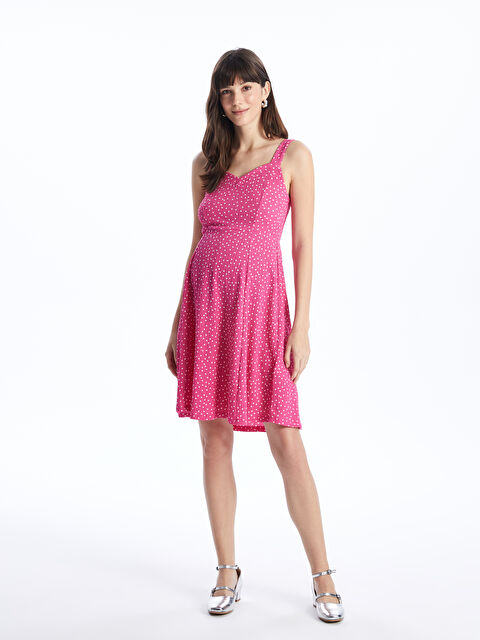 LCWAIKIKI Maternity Kalp Yaka Desenli Hamile Elbise - S40055Z8-LRC