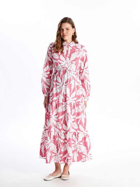 LCWAIKIKI Maternity Robe de maternité à manches longues avec col et motifs - S40057Z8-LT4
