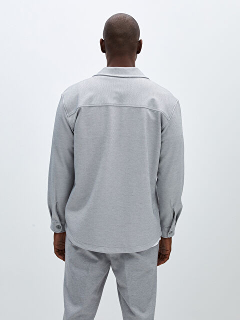 LCW Vision قميص جاكيت كم طويل بقصة عادية للرجال - S40070Z8-QKV