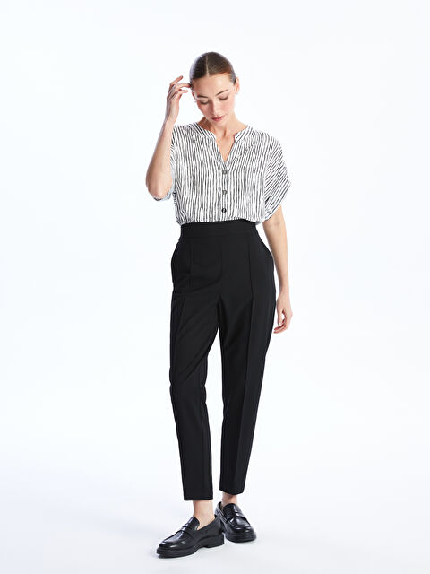 LCWAIKIKI Classic Elasticated Waist Regular Fit Women's Trousers - S40171Z8-CVL