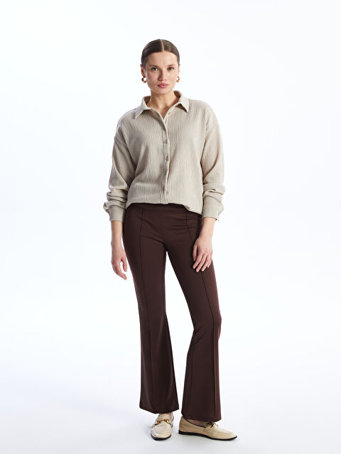 LCWAIKIKI Classic Elasticated Waist Plain Flared Women's Trousers - S40174Z8-JTW