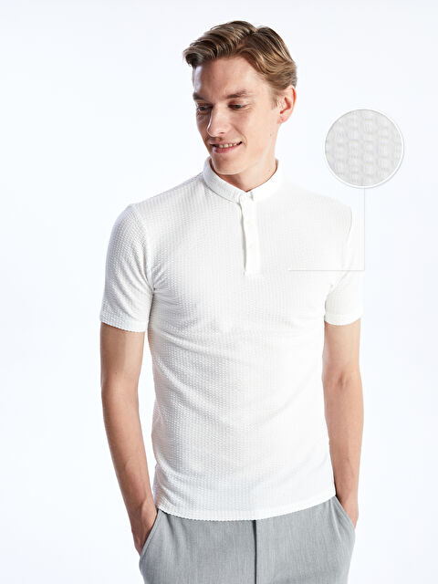 LCW Vision Футболка мужская текстурированная с коротким рукавом и круглым вырезом - S40204Z8-R9J