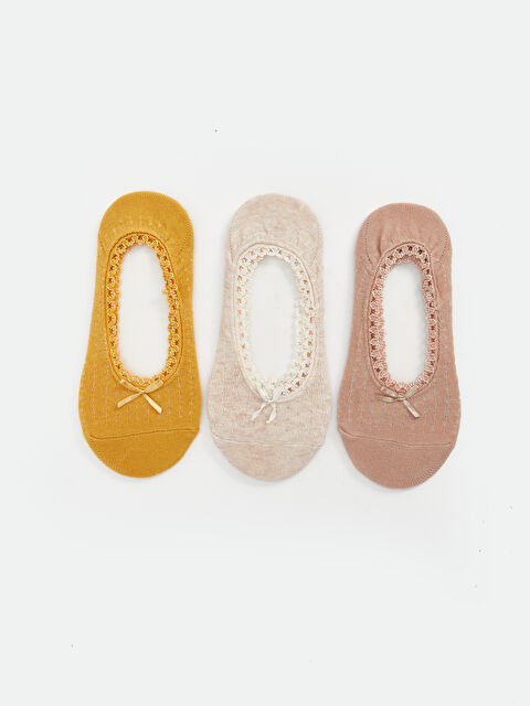 LCW DREAM Kendinden Desenli Kadın Babet Çorap 3'lü - S40232Z8-G4N