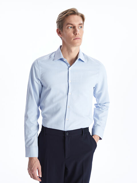 LCW BUSINESS Slim Fit Long Sleeve Gabardine Men's Shirt - S40294Z8-CU5