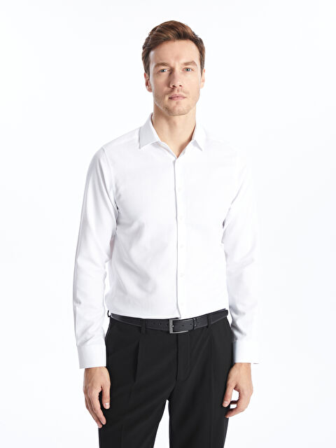 LCW BUSINESS Slim Fit Uzun Kollu Gabardin Erkek Gömlek - S40294Z8-Q6K