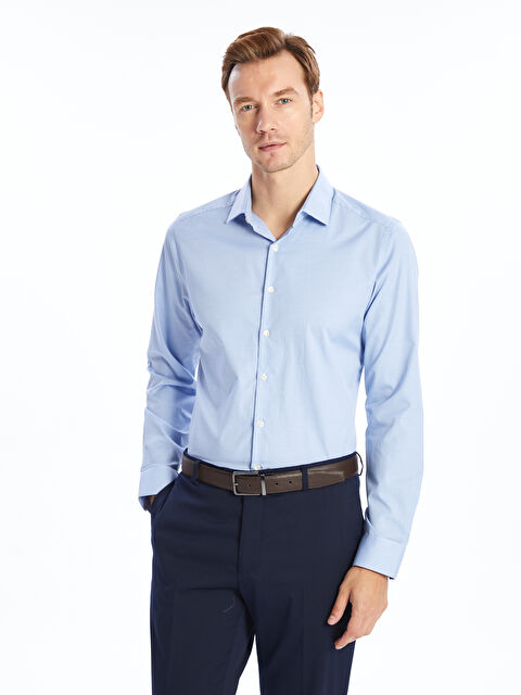 LCW BUSINESS Рубашка Мужская Слим Фит С Длинным Рукавом Из Ткани Добби - S40297Z8-LLC