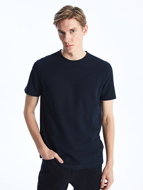 SOUTHBLUE Crew Neck Short Sleeve Men's Textured T-Shirt - S40300Z8-RFH