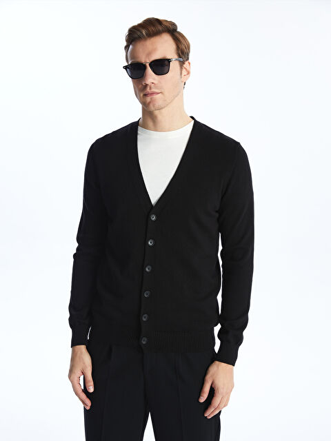 LCWAIKIKI Classic Standart Kalıp V Yaka Erkek Triko Hırka - S40359Z8-CVL