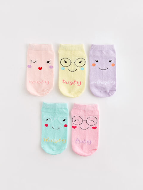 LCW Kids Desenli Kız Çocuk Patik Çorap 5'li - S40380Z4-FUG