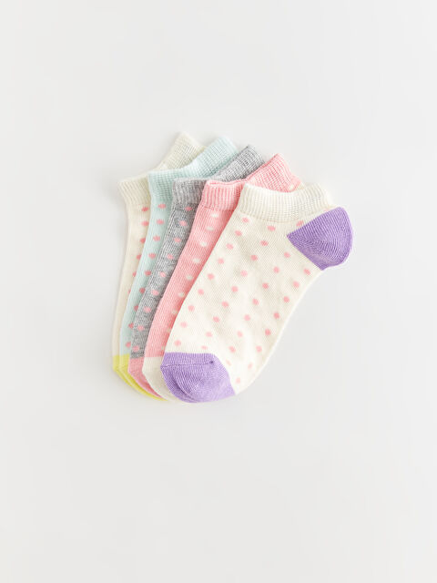 LCW Kids Puantiyeli Kız Çocuk Patik Çorap 5'li - S40384Z4-EEW