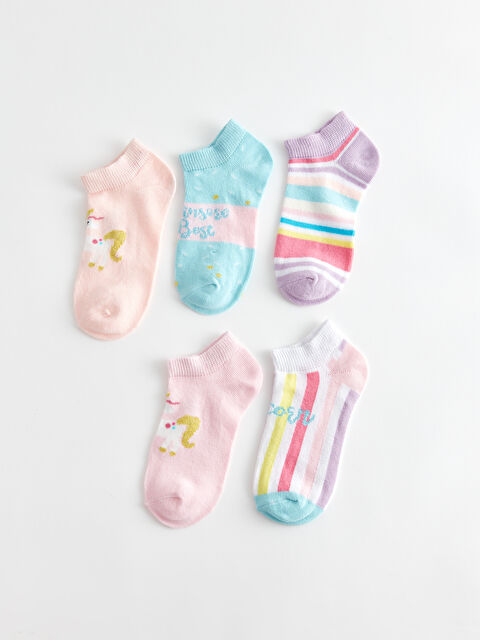 LCW Kids Desenli Kız Çocuk Patik Çorap 5'li - S40400Z4-FRA