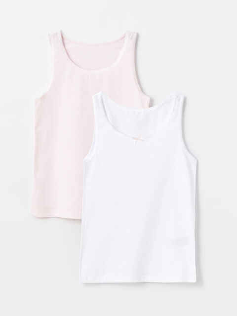 LCW Kids Bisiklet Yaka Basic Kız Çocuk Atlet 2'li - S40488Z4-Q6K