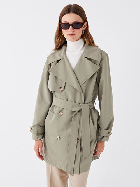 LCW Modest چاكه‌ت یه‌خه‌ی ئۆڤەرسایز ترێنچکۆت بۆ ژنان - S40551Z8-VHK