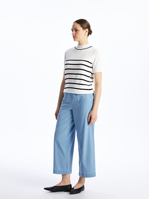 LCW Modest Elastic Waist Wide Leg Women's Jeans - S40564Z8-311