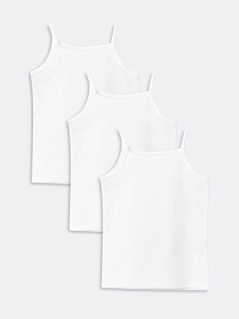 LCW baby Kare Yaka Kız Bebek Atlet 3'lü - S40613Z1-R9J