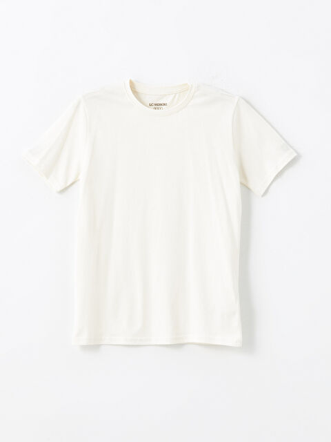LCW Kids Bisiklet Yaka Basic Kısa Kollu Erkek Çocuk Tişört - S40735Z4-FDJ