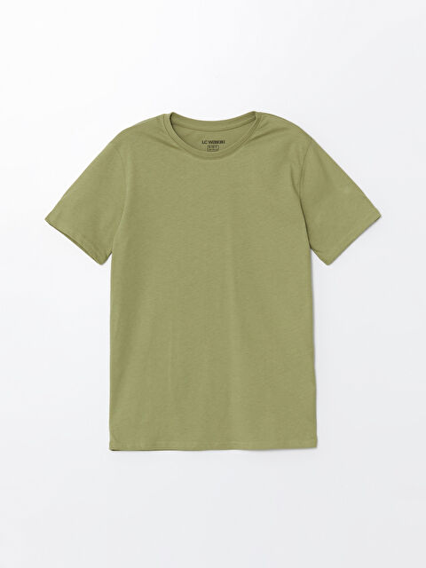 LCW Kids Bisiklet Yaka Basic Kısa Kollu Erkek Çocuk Tişört - S40735Z4-GDM