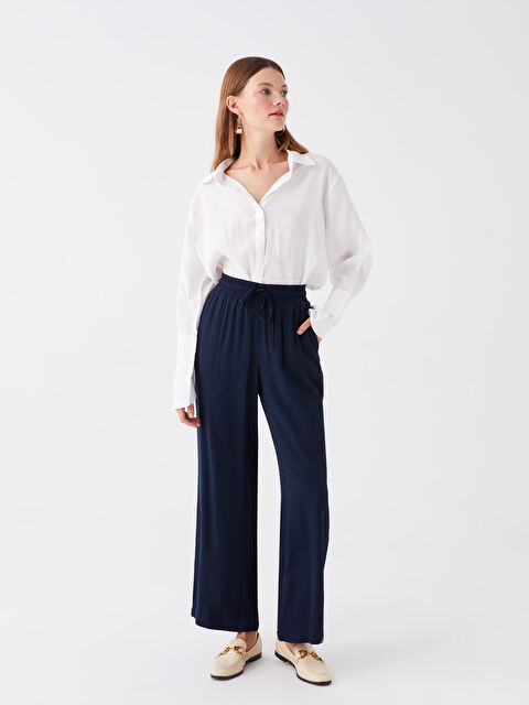 LCWAIKIKI Classic Elasticated Waist Relaxed Fit Women's Trousers - S40769Z8-E1J