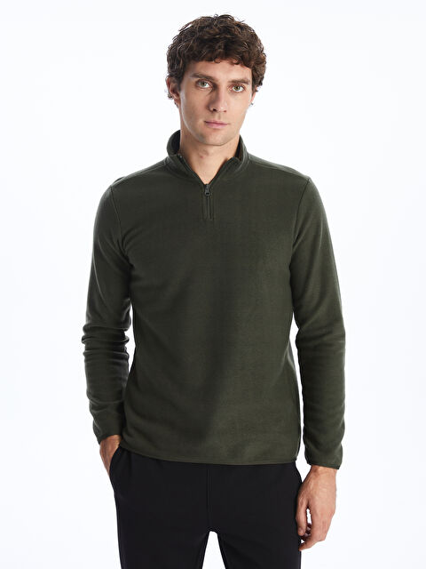 LCWAIKIKI Classic Dik Yaka Uzun Kollu Polar Erkek Sweatshirt - S40778Z8-J2L