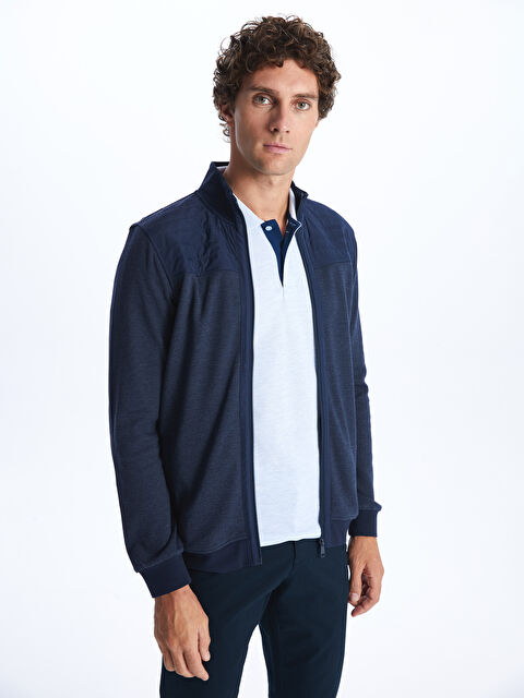 LCWAIKIKI Classic Funnel Neck Long Sleeve Men's Zip-Up Sweatshirt - S40782Z8-RFH